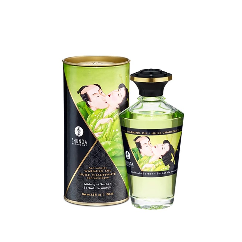 Rozgrzewający olejek do masażu - Shunga Aphrodisiac Warming Oil Midnight Sorbet 100 ml